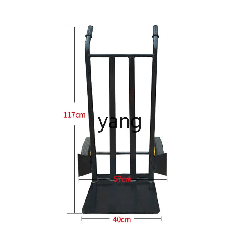 

Yjq Trailer Warehouse Hand Push Handling Loading Trolley Pull Two Wheels