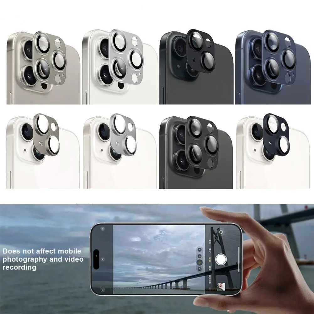 Capa Protetora Metálica para iPhone, Precise Hole, Filme de Lente de Abertura, Envoltório Completo com Melhoramento de Posicionamento, iPhone 15 Pro Max