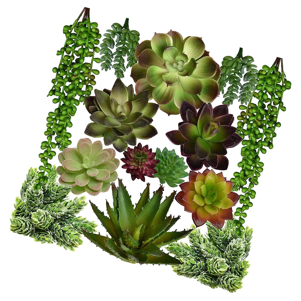 

14 Pcs Artificial Succulents Decorative Plants Plant Wall Accessories DIY Craft Supplies Lightweight Practical Photo