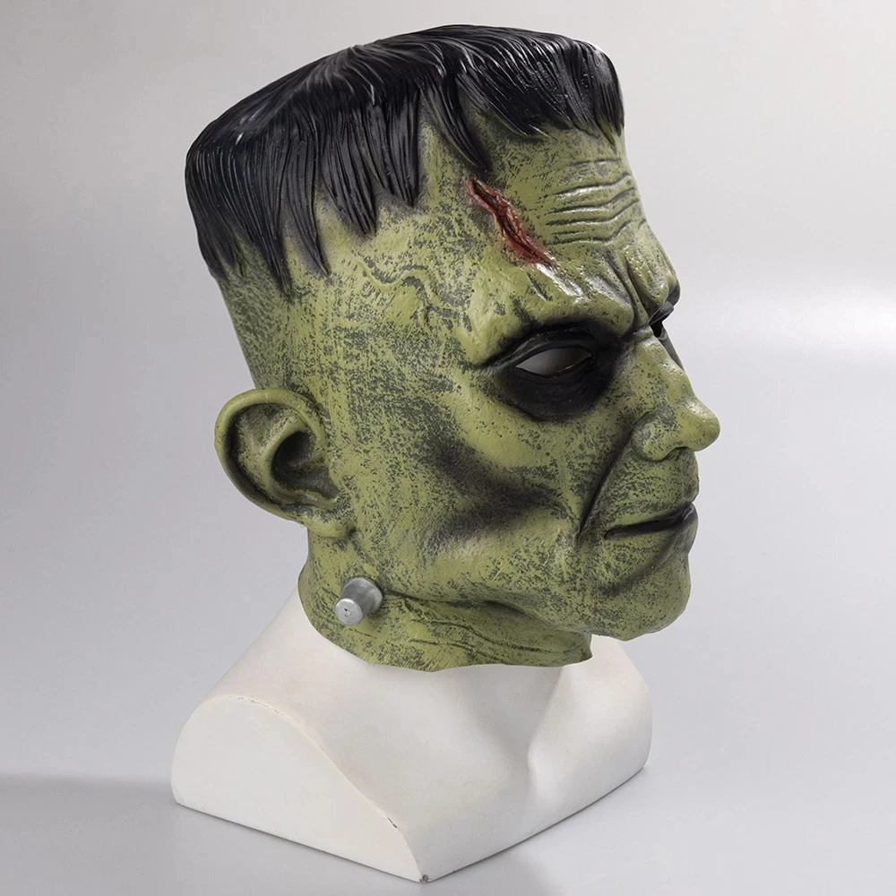 Máscara de Frankenstein, máscara de Cosplay de monstruos del diablo, máscaras de Zombie, máscaras de látex malvadas, máscara de Anime, accesorio de disfraz de Halloween