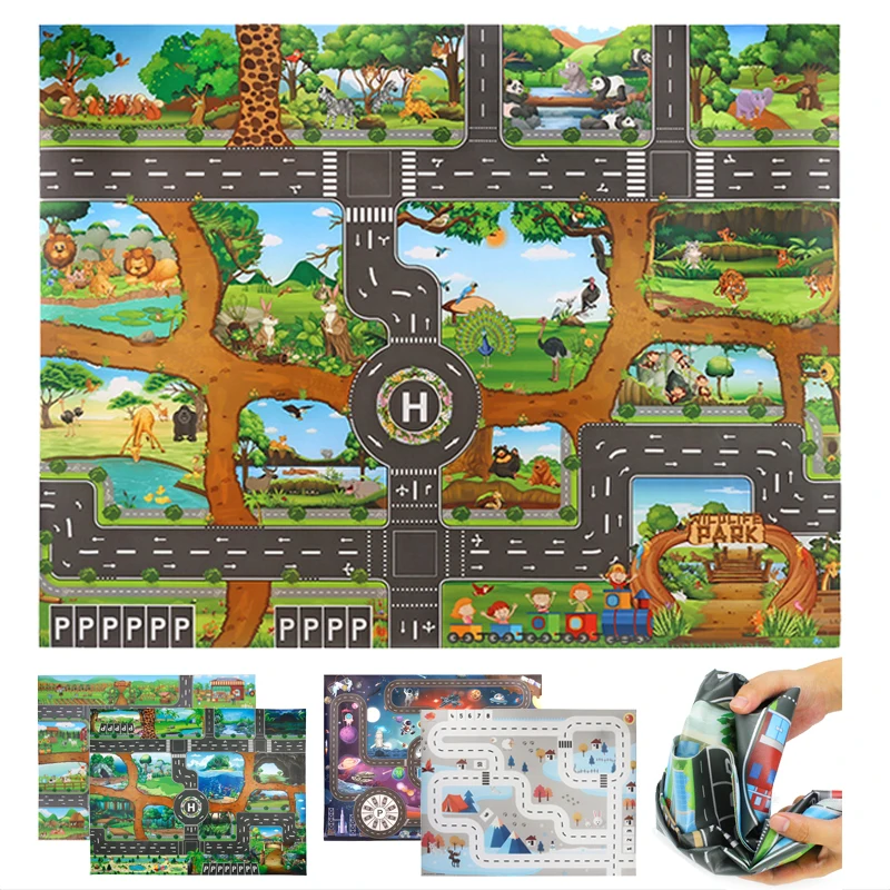 130x100 سنتيمتر الأطفال تعلم الزحف لعبة الكرتون مدينة خريطة المرور عدم الانزلاق Playmat للطفل طفل التعليم المبكر اللعب TMZ