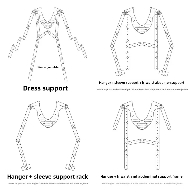 White Background Invisible Hanger Acrylic Clothing Store Display Hanger Women's Garment Styling Rack Dress Photography Prop