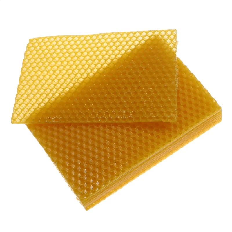 10Pcs Yellow Honeycomb Foundation Bee Hive Wax Frames Beekeeping Beeswax Nest Base Honeycomb Sheet 2024 Hot