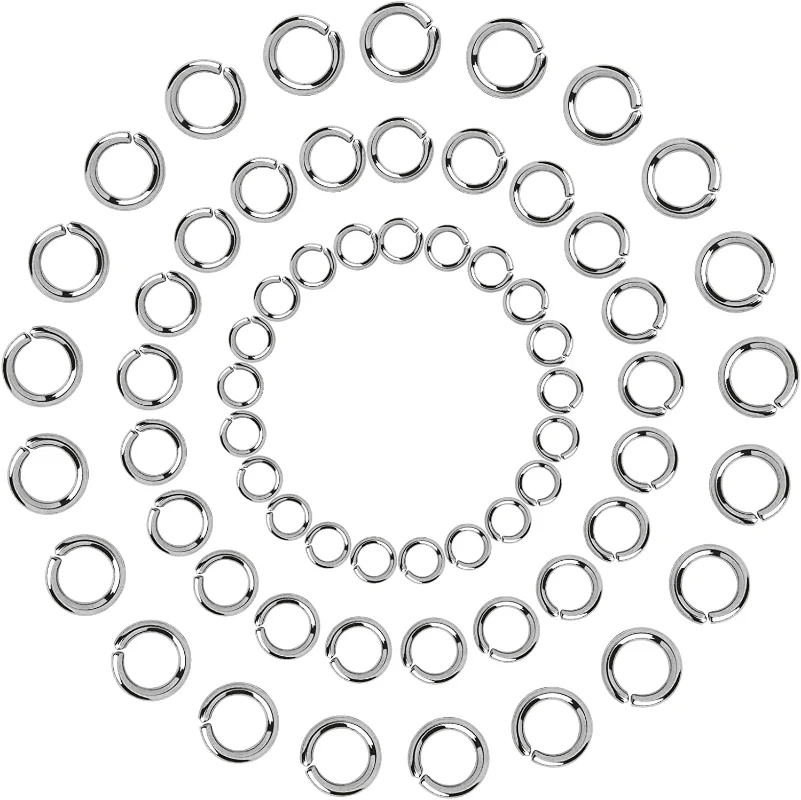 NBEADS 50-200PCS 5-10x0.7-1.5mm 304 Stainless Steel Jump Ring 18k Gold Plated Connector Diameter for Jewelry Bracelet Making