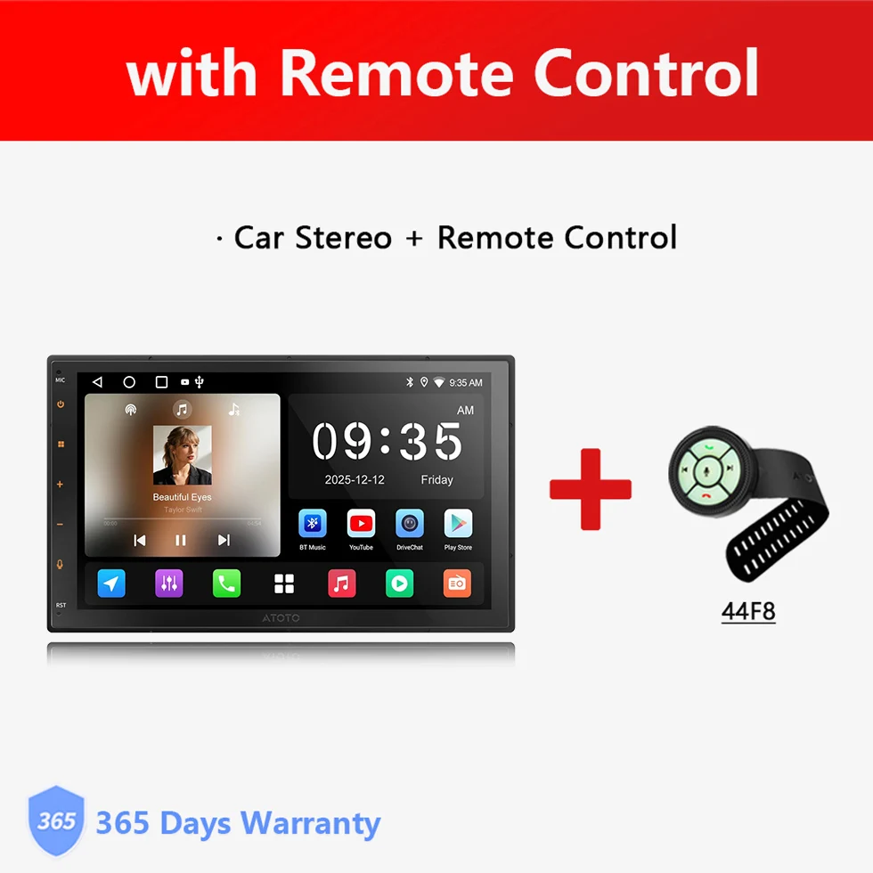 7 inch Android Double Din Radio met Sat Nav, 2 Din Autostereo CarPlay Scherm Android Auto Draadloos, WiFi Bluetooth AI DriveChat EQ/RDS/DSP Head Units A5L Atotozone