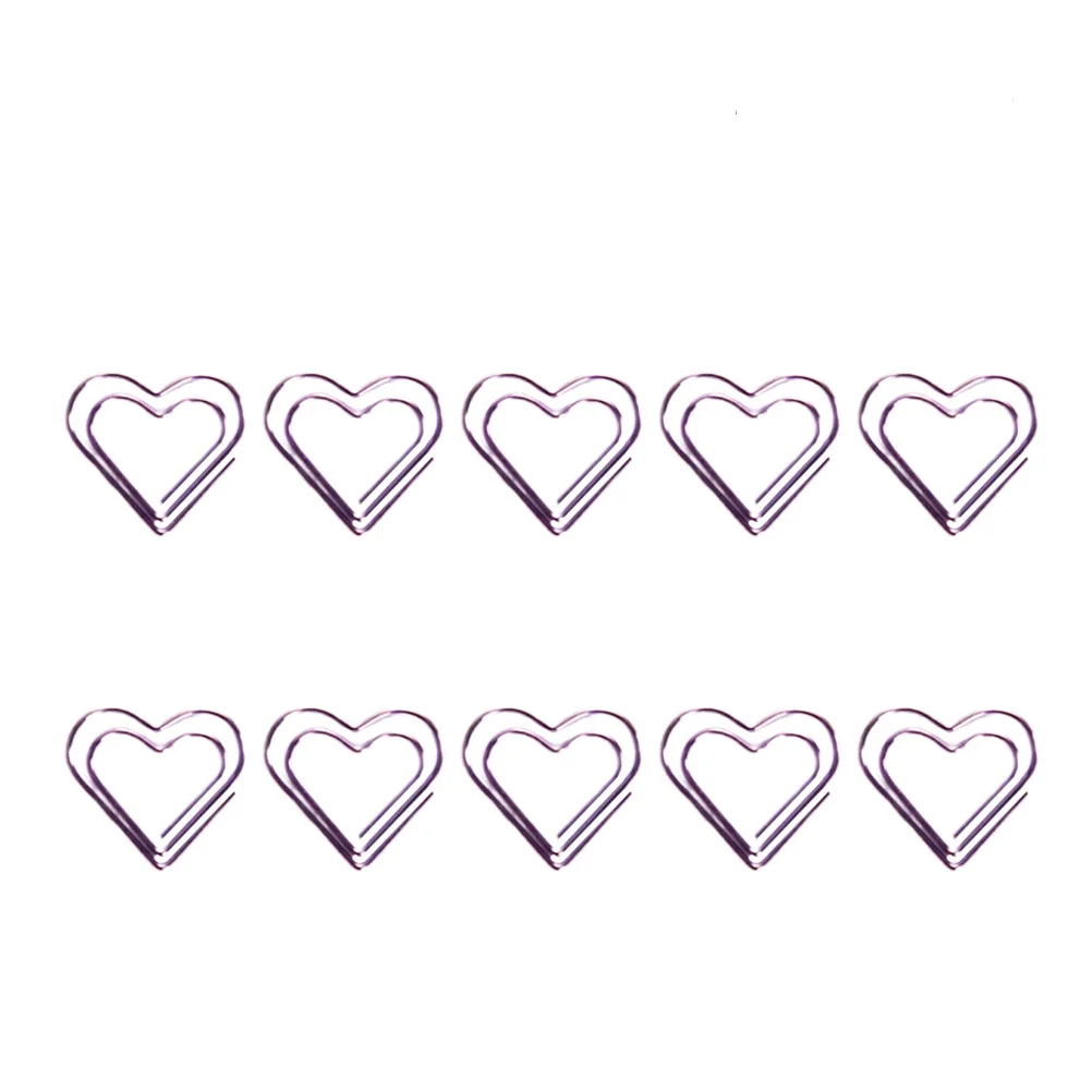 20Pcs Creative Paper Clips Metal Heart Shape Bookmark Clips for Notes Photos Documents Organizing Office School Supplies