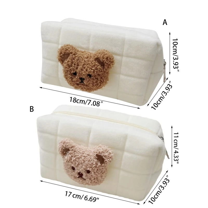 Cartoon Bear Baby Organizer Women Portable Travel Cosmetic Makeup Bag Toiletry for Case Coin Purse Storage Pouch