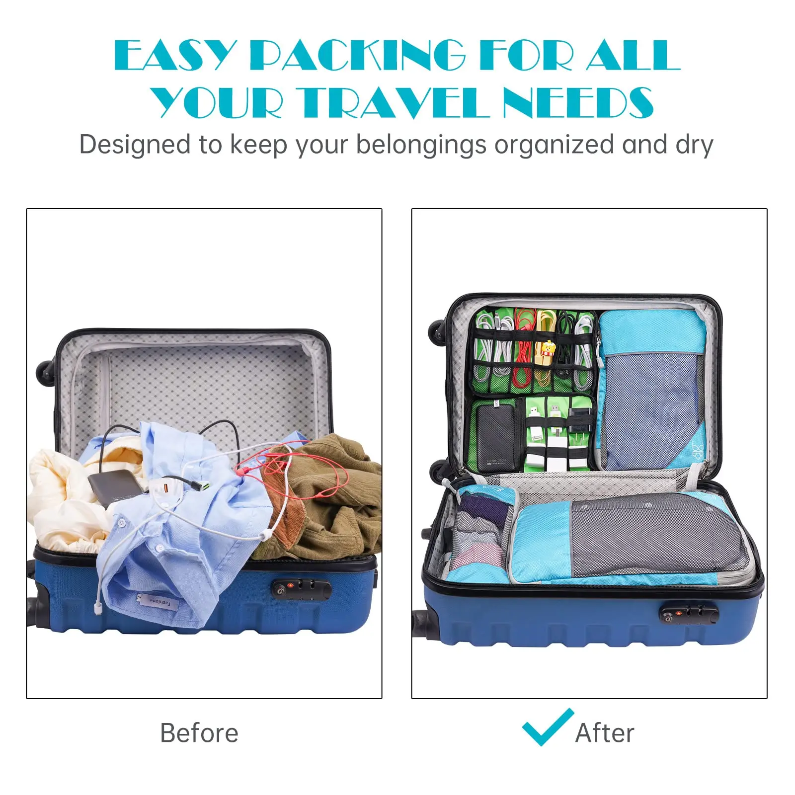 3/6Pieces Travel Storage Organizer Set With Portable Lightweight Suitcase Bags Compressed Packing Cubes Shoe Bag Mesh Luggage