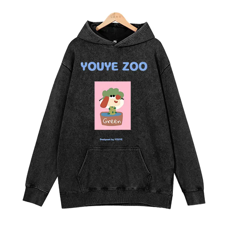 American fashion brand cute animal round neck sweatshirt for women 2024 Spring and Autumn cotton women hooded sweatshirt