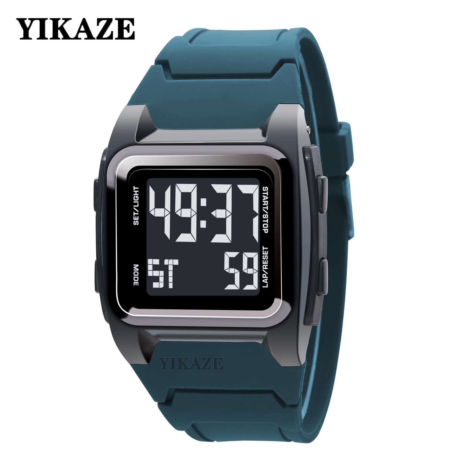 YIKAZE-Montre numérique étanche pour homme, montre-bracelet de sport, rétro, multifonction, militaire, réveil, LED, cadeaux pour homme, 50m