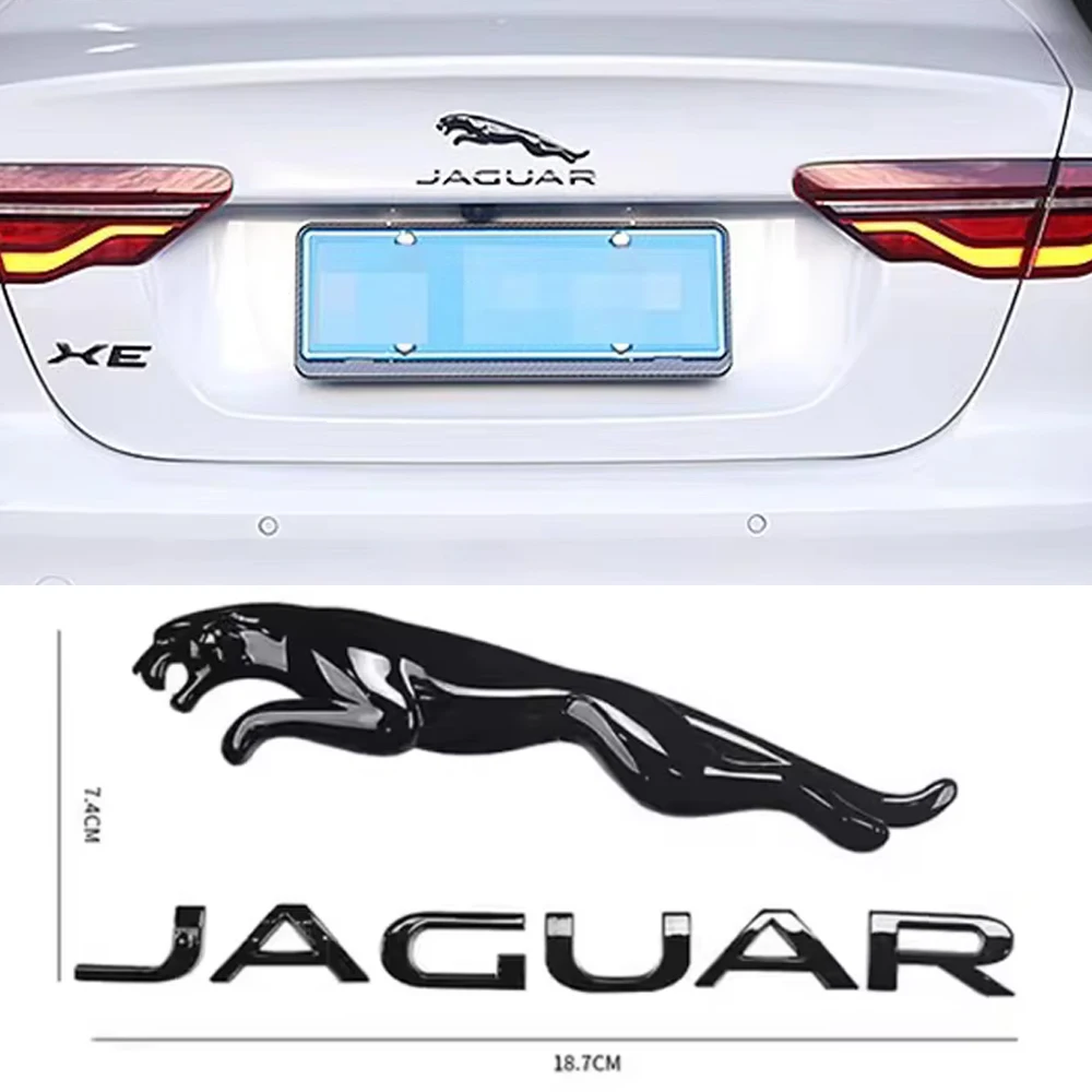 2pcs/lot Black Car Trunk Emblem Sticker Rear Sticker For Jaguar F-TYPE XF XE E-PACE F-PACE 2.0 2.5 AWD SVR Jaguar Sticker ABS