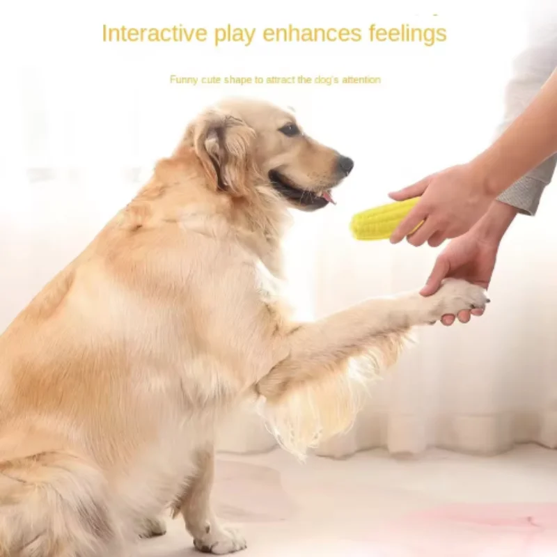 Mais Form Welpen Hund Spielzeug Latex Quietschen Interaktive Kauen Biss-Beständig Training Spielen Hund Liefert – Detail 2