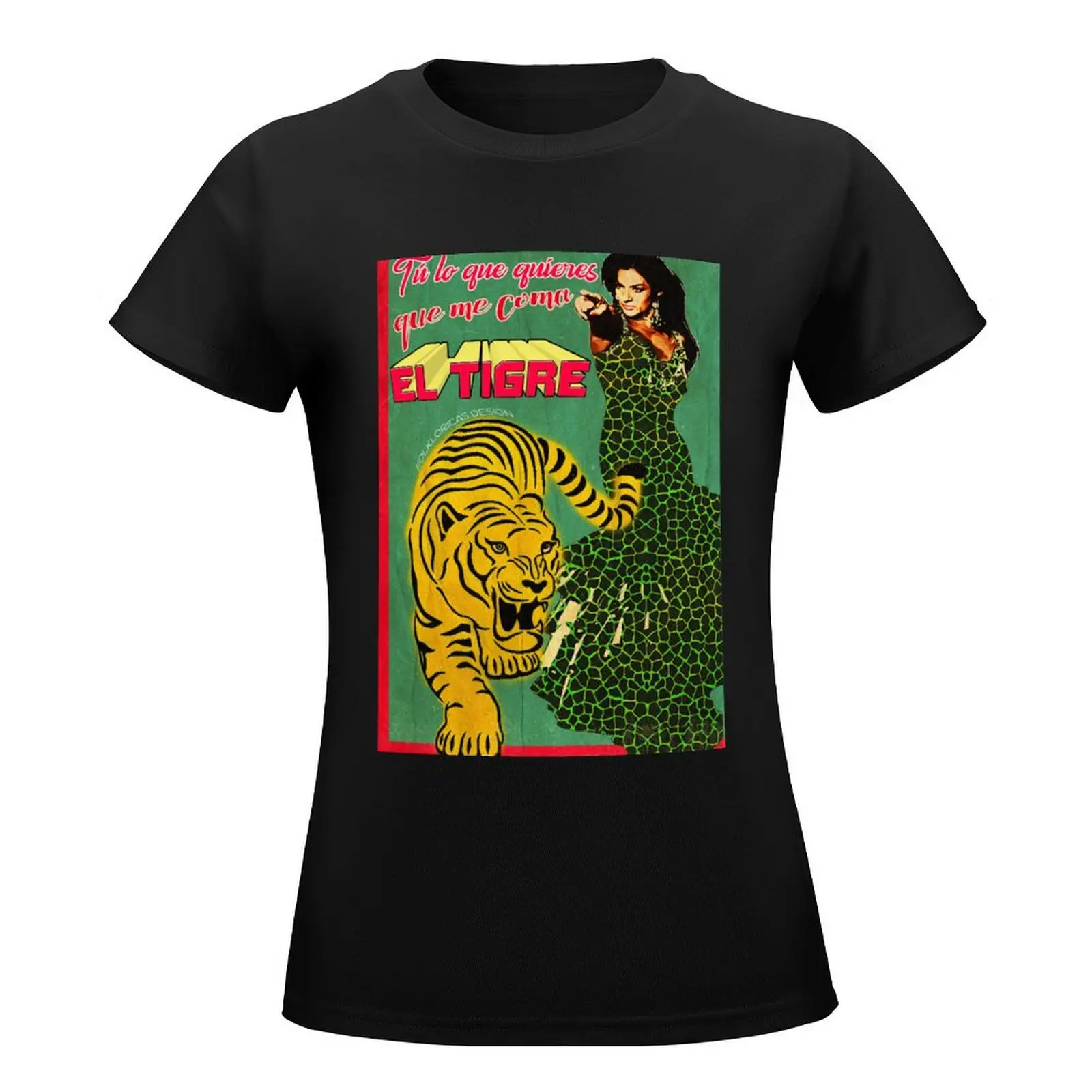 Lola Flores Let the tiger eat me T-Shirt female funny oversized t-shirts for Women pack