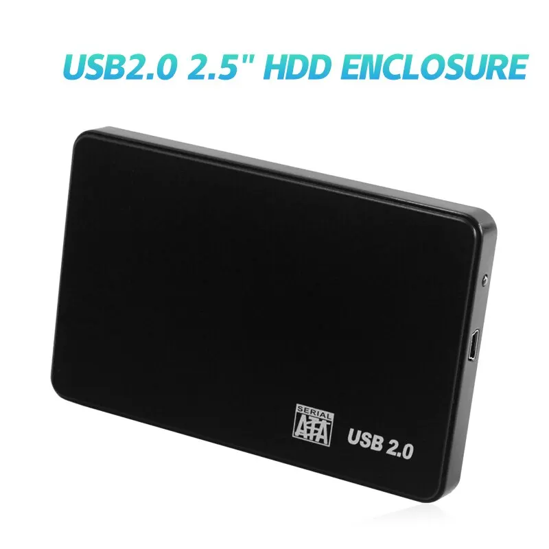 USB 2.0 HDD External Hard Drive Case 2.5 Inch Plastic SATA Enclosure SSD High Speed Transmission Support Window Mac Android