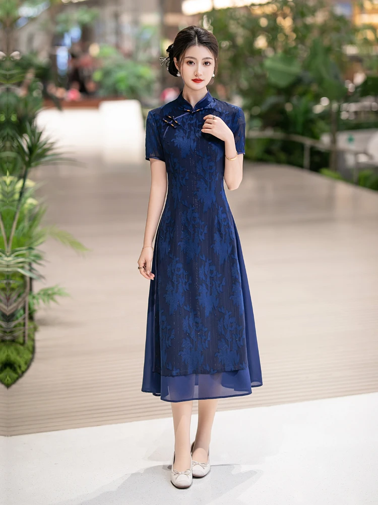 

Улучшенная версия синей юбки-миди Dr. Belly Covering для коррекции фигуры, для женщин среднего и старшего возраста, весна-лето