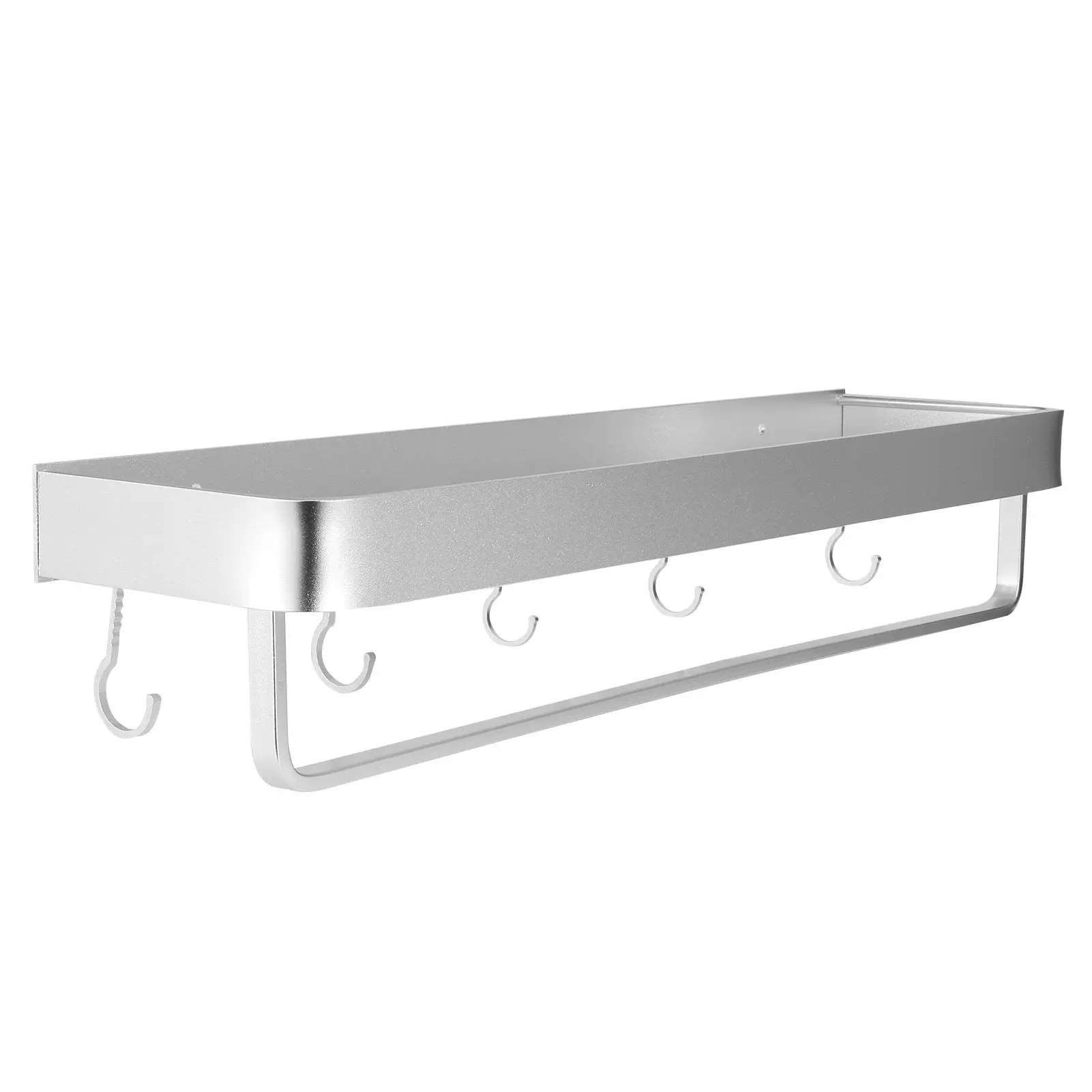 Wall-Mounted Space Aluminum Shower Shelf - Single Layer Shampoo Storage Rack for Bathroom