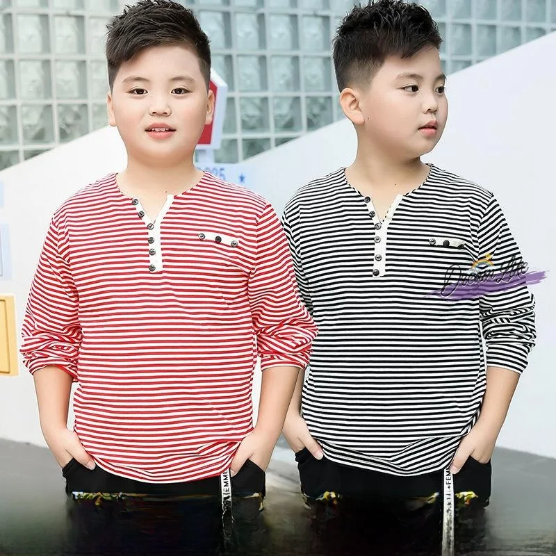 Camiseta de Algodão de Manga Longa para Meninos, Tamanho Grande, Estilo Novo, Moda Infantil, Camiseta Básica de Algodão Puro para Primavera e Outono