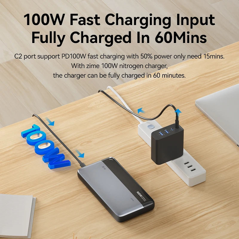 zime Pro Power Bank 145W 25000mAh PD Fast Charging Portable With External Battery For MacBook Pro/Air iPhone 15/14/13 And More