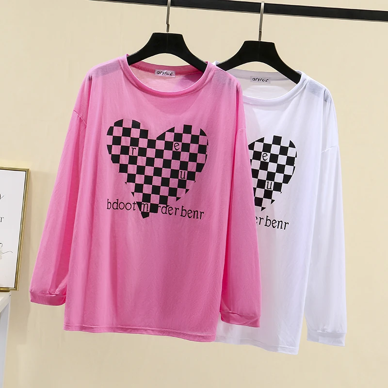 

Fashion Casual Ice Silk Sunscreen Woman Tshirts Women Sexy Tops Female Lady Nice Aesthetic Girls Lettered Love Graphic T-shirt