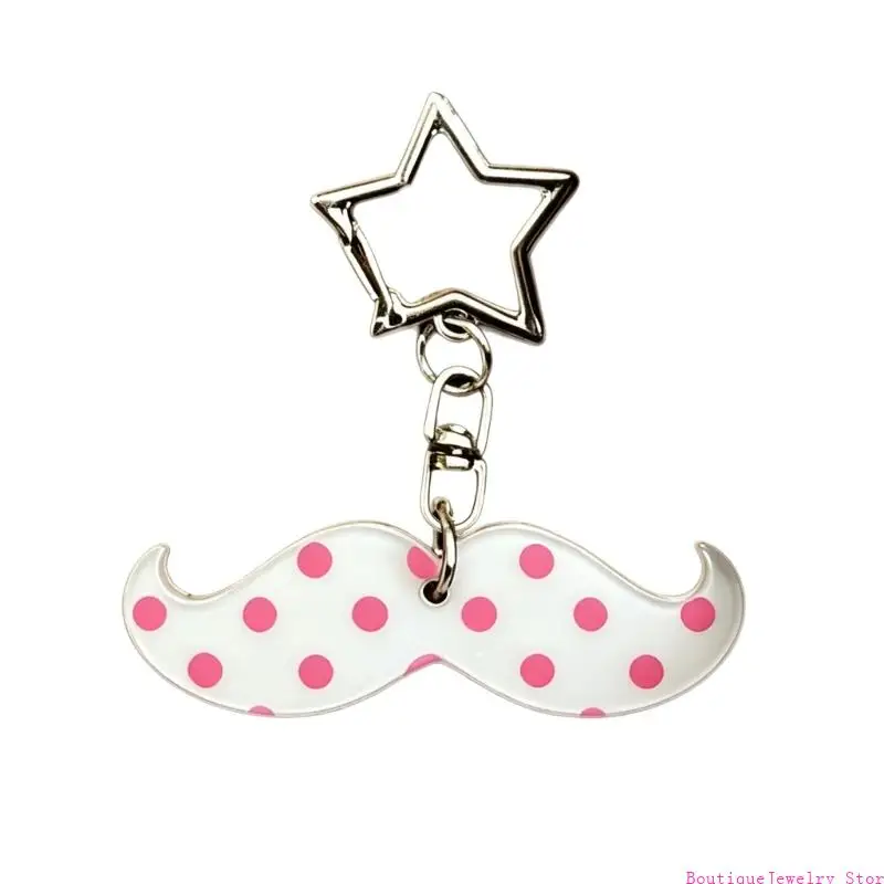 E1PE Whimsical Mustache Acrylic Keychain Adornments For Gifts And Accessories