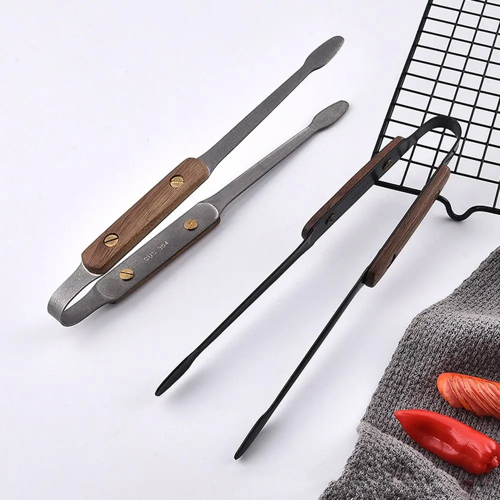 

Heat Resistant 304 Stainless Steel BBQ Tongs Anti-scalding Locking Mechanism Steak Clip Anti-slip Barbecue Tool