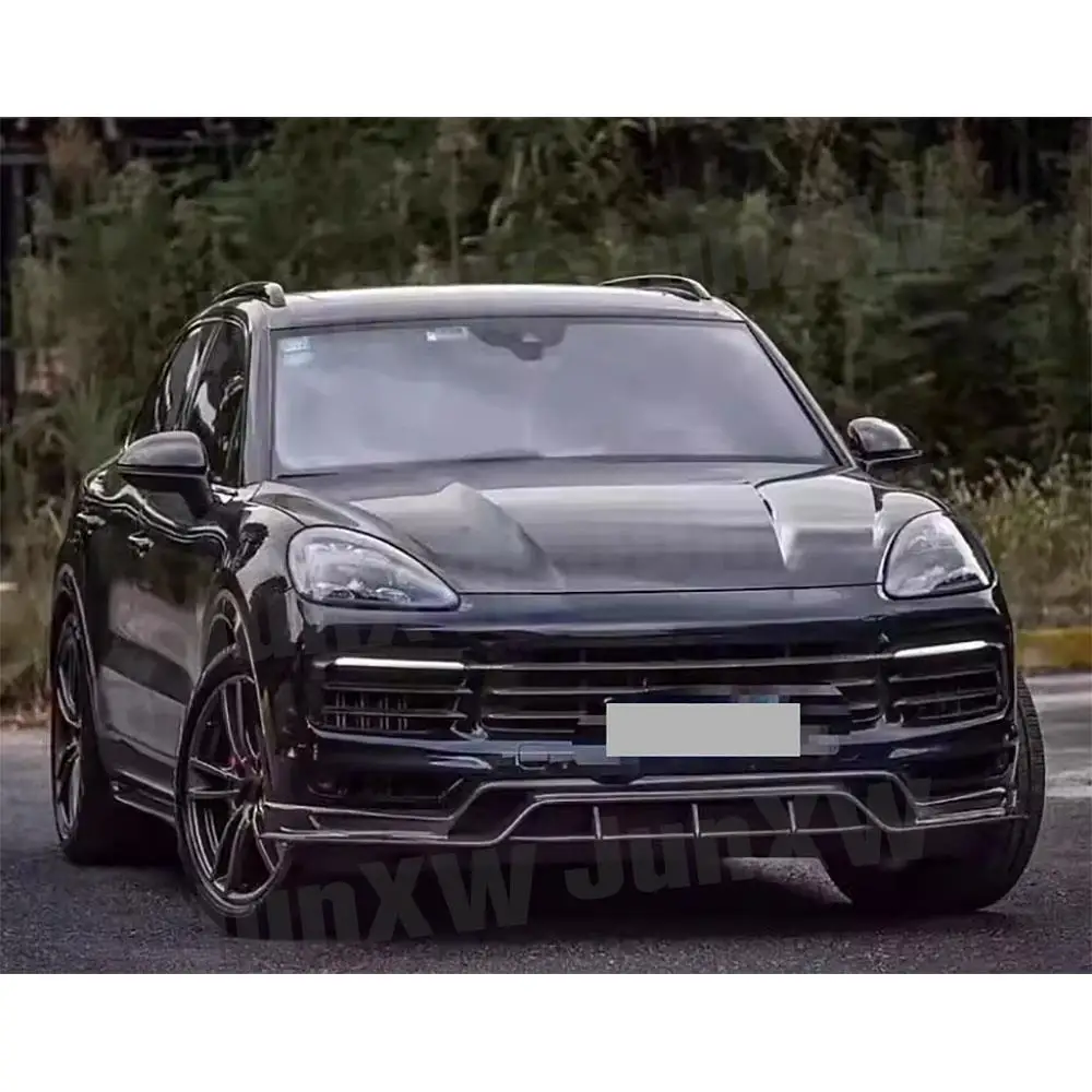 Carbon Fiber Front Bumper Lip spoiler for Porsche Cayenne 2022 Car Head Bumper Chin Winglets Flaps Aprons Car Accessories FRP