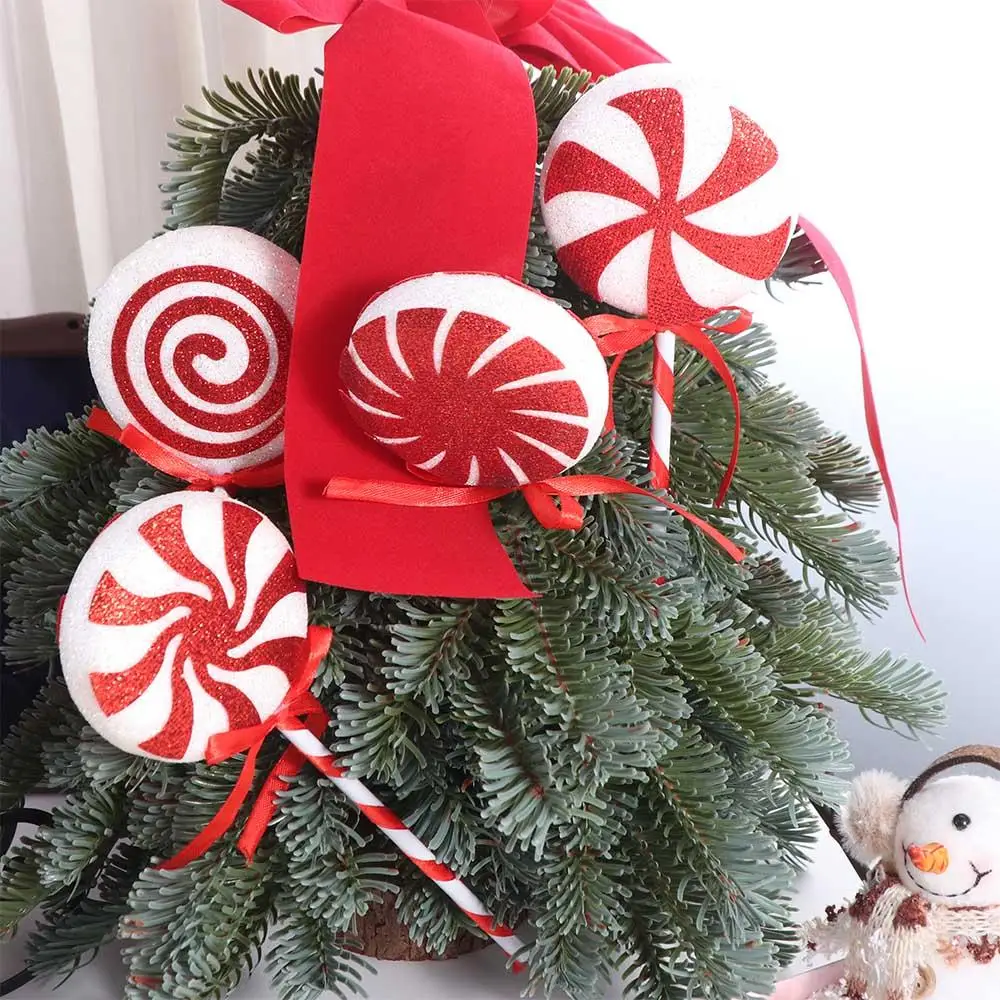 

Large Christmas Lollipop Pendant Cartoon Foam Big Lollipop Ornament Exquisite Xmas Candy Hanging Decor Holiday Party Supplies