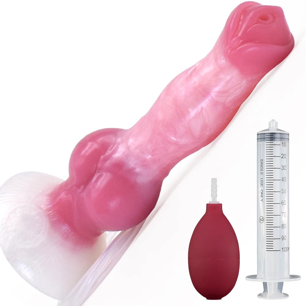 NNSX Dildo de Nudo Canino Colorido, Tapón Anal, Pene con Eyaculación, Juguete Sexual para Masturbación Vaginal y Anal, Juguetes Sexuales para Adultos para Mujeres y Hombres