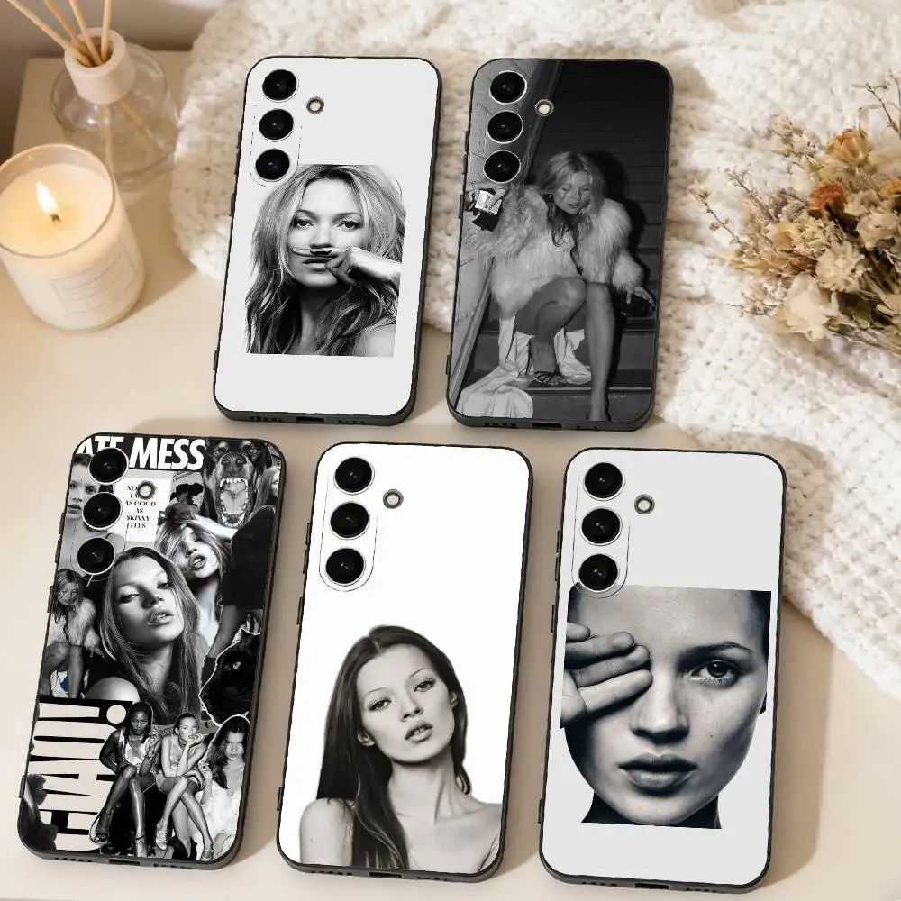 

Iconic Pose Vibe K-Kate M-Moss Phone Case For Samsung Galaxy A73,A72,A71,A70,A53,A52,A51,Soft Black Shell