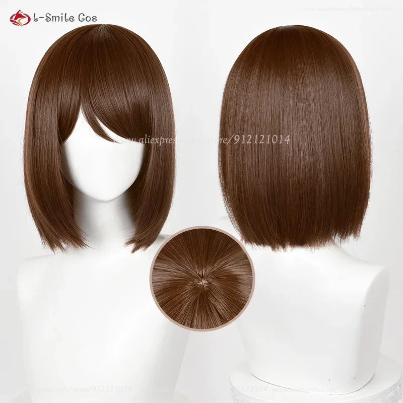 Anime  Ieiri Shoko Cosplay Wig 32cm Brown Scalp Wig Heat Resistant Synthetic Hair Women Role Play Wigs   Wig Cap