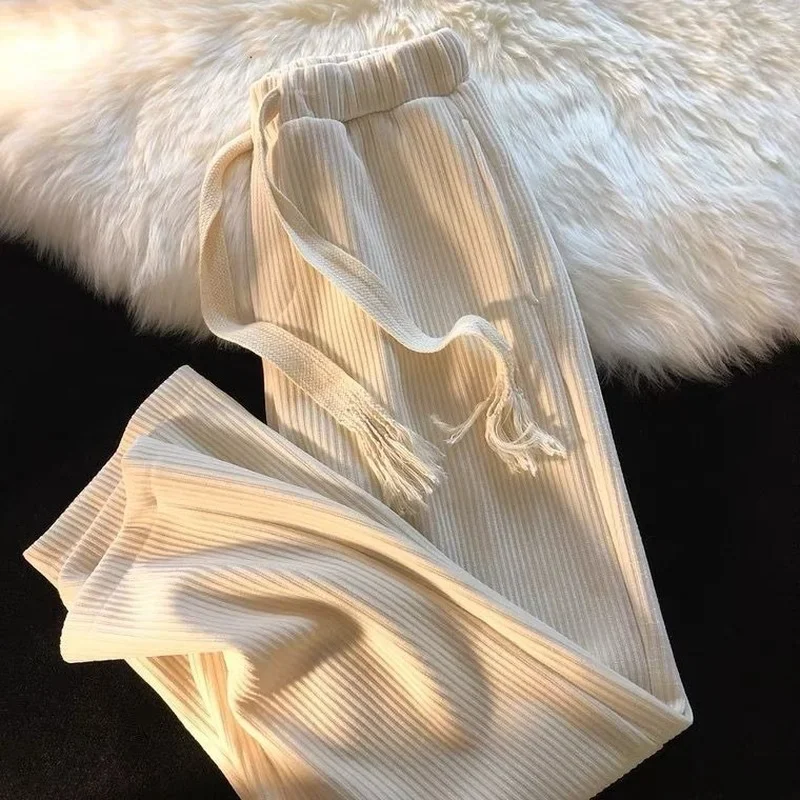 กางเกงผู้หญิง Tender สายรัดบริสุทธิ์เกาหลีรุ่น Preppy สไตล์ฤดูใบไม้ร่วงสูงเอว Ins Femme Corduroy ขายร้อนนุ่ม