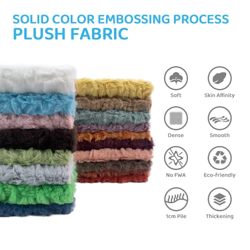 양각 극세사 100% 폴리에스터 원단 토끼 인조 모피 플리스 원단, 코튼 인형 헤어 봉제 장난감, 25x45cm