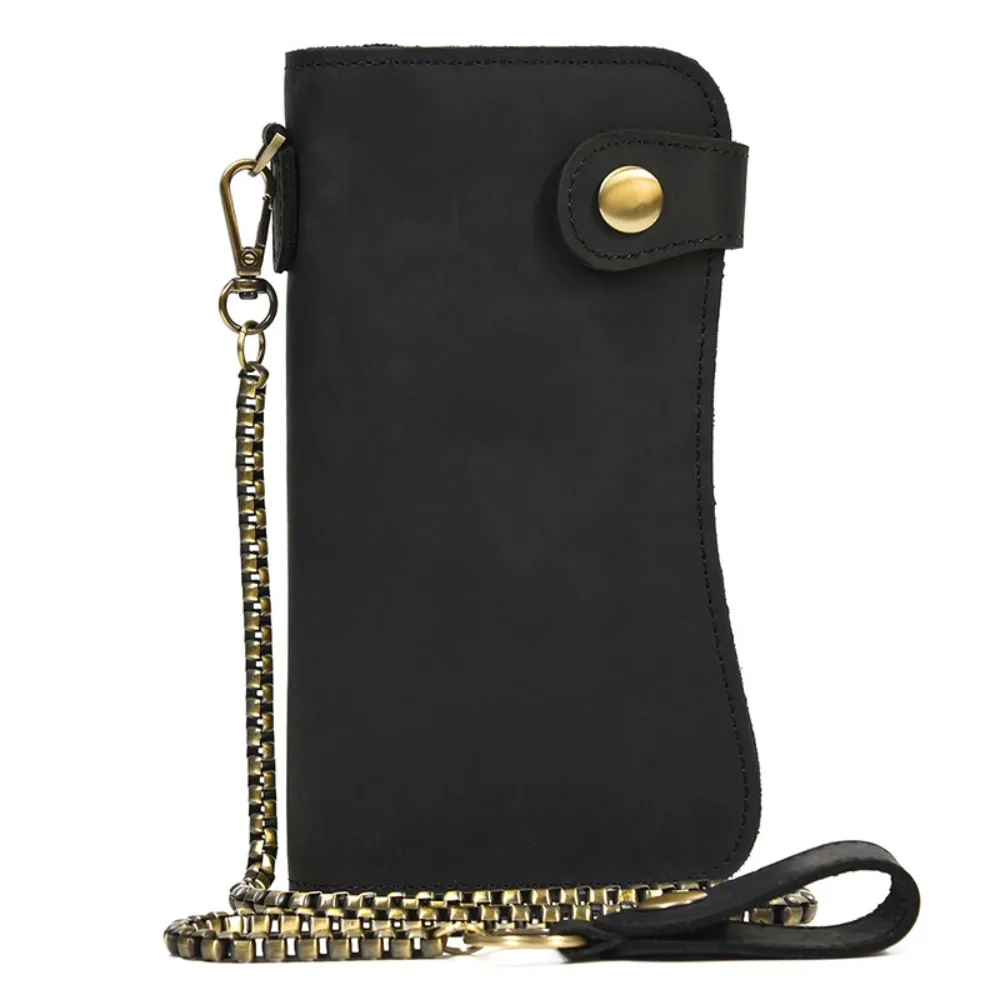

Men's Leather Wallet Fashion Premium Versatile Iron Chain Anti-theft Long Wallet Multi-card Wallet Mobile Phone Change Bag