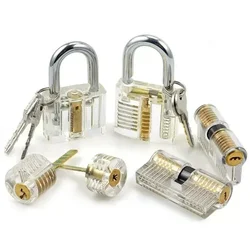 1/3/5/6-Piece Transparent Padlock Training Tool Set, for Lockpicking Training and Practice