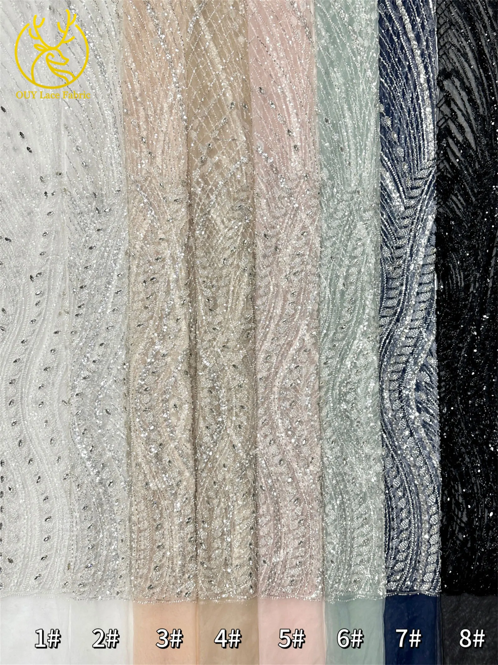 Rosa beliebtes Brautkleid mit Diamantspitze, handgefertigter bestickter Perlen-Spitzenstoff, Stein-Mesh-Pailletten-Spitzenstoff für Abschlussball und Party – Detail 29
