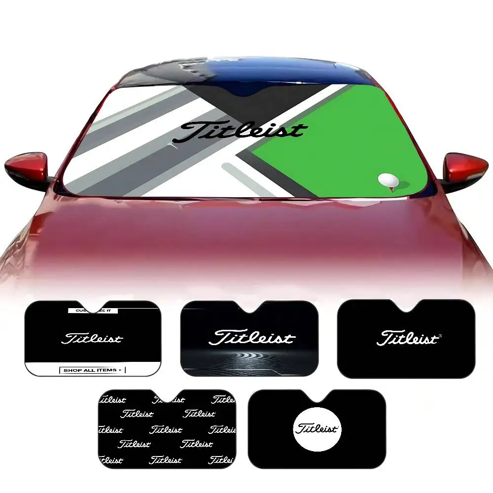 Brand T-Titleist Fashion Car Solar Protection Heated Windshield Sunshade Car Window Windscreen Cover Sun Shade Auto Sun Visor