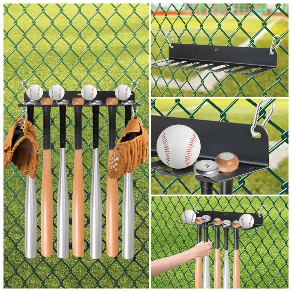 

Wall Mount Baseball Bat Holder Rust-Resistant Metal Bat Organizer Rack Durable Heavy Duty Bat Display Hangers Sports Club