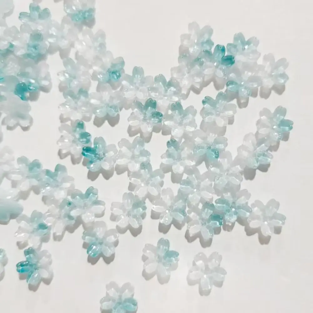 100 قطعة التدرج اللون الشرقية الكرز الخرز اليدوية الحرفية شفافة صغيرة ساكورا فاصل فضفاض الخرز Kawaii ثلاثية الأبعاد