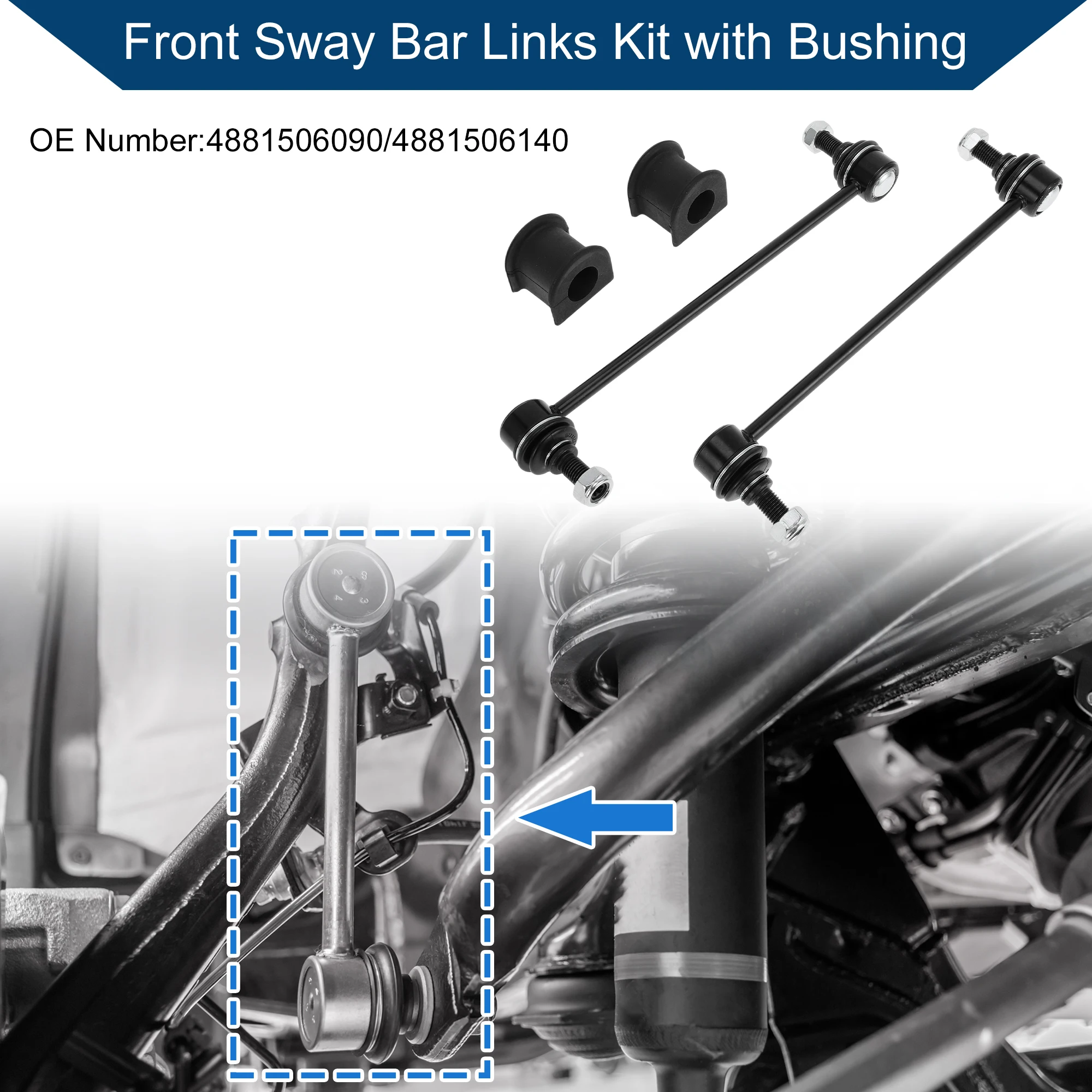 

Тяги переднего стабилизатора UXCELL с 2-мя втулками для Toyota Camry No K90526 1 комплект