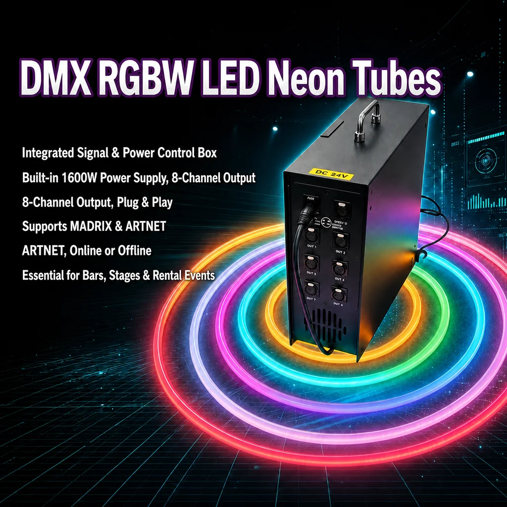 5M Black Neon Flex LED Strip DMX512 Programmable RGB 360 Degree Silicone Light for Bar Nightclub