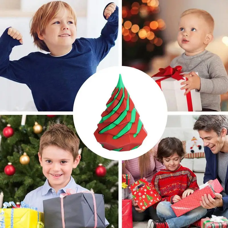 Onmogelijke kegel Fidget speelgoed Spiraalkegel Fidget speelgoed Rood Groen Onmogelijke kerstboom 3D-geprint spiraalkegelspeelgoed voor volwassenen Kinderen