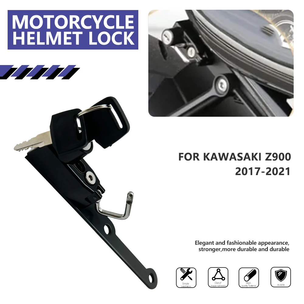 

Motorcycle Helmet Lock & 2 Keys Anti-Theft For Kawasaki Z900 Z 900 2017 2018 2019 2020 2021