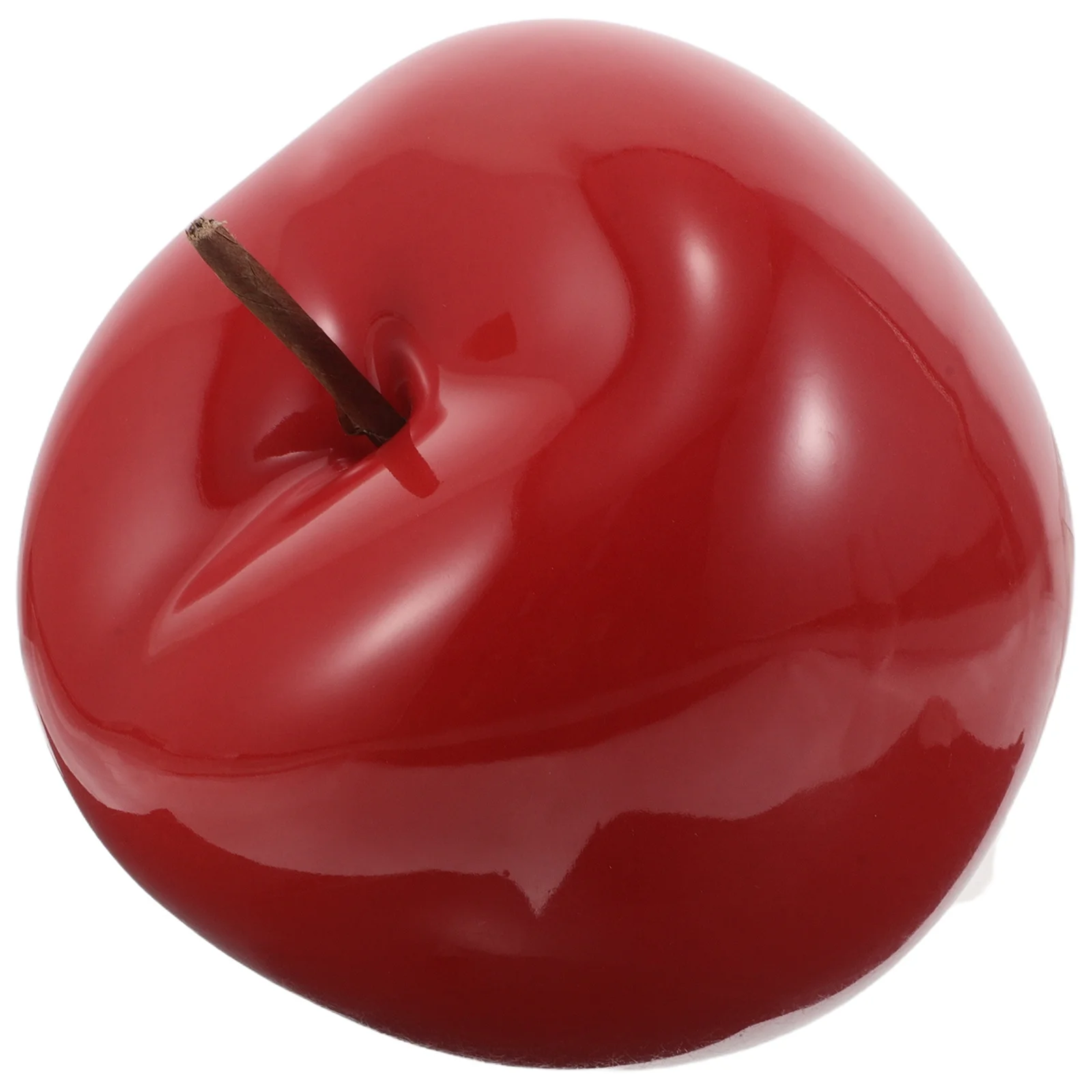 

Artificial Apple Decor Ceramic Fruit Ornament Shining Finish for Office Desk Home Interior Decoration Faux Fruit Display