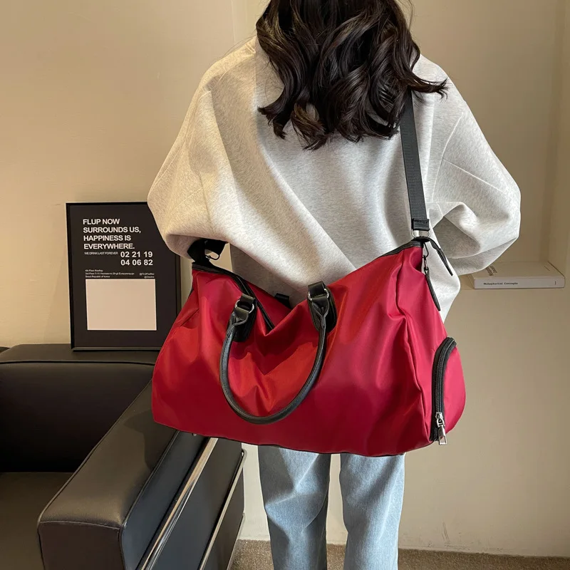 1pcs Oxford Fabric Ladies Travel Duffel Side Separate Wet Pocket Isolate Damp Items Fit Gym Spa Scenarios Stain Storage Handbag