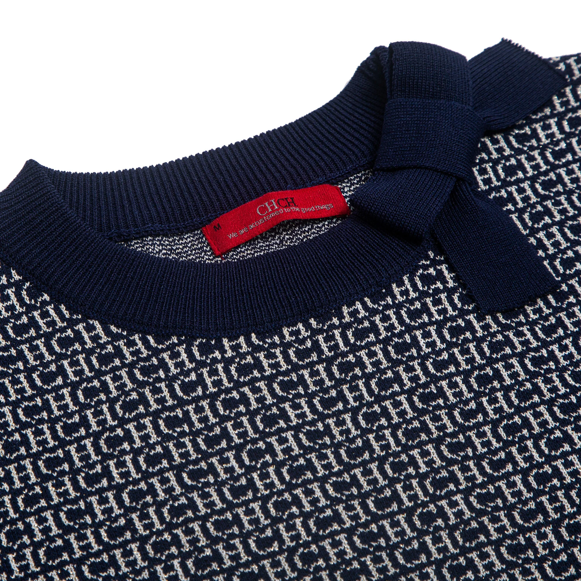 CHCH Women\'s Knitted Pullover Fashion Short Sleeve Patchwork Sweater Top Elegant Slim Contrast Lapel Knitted Pullover Top