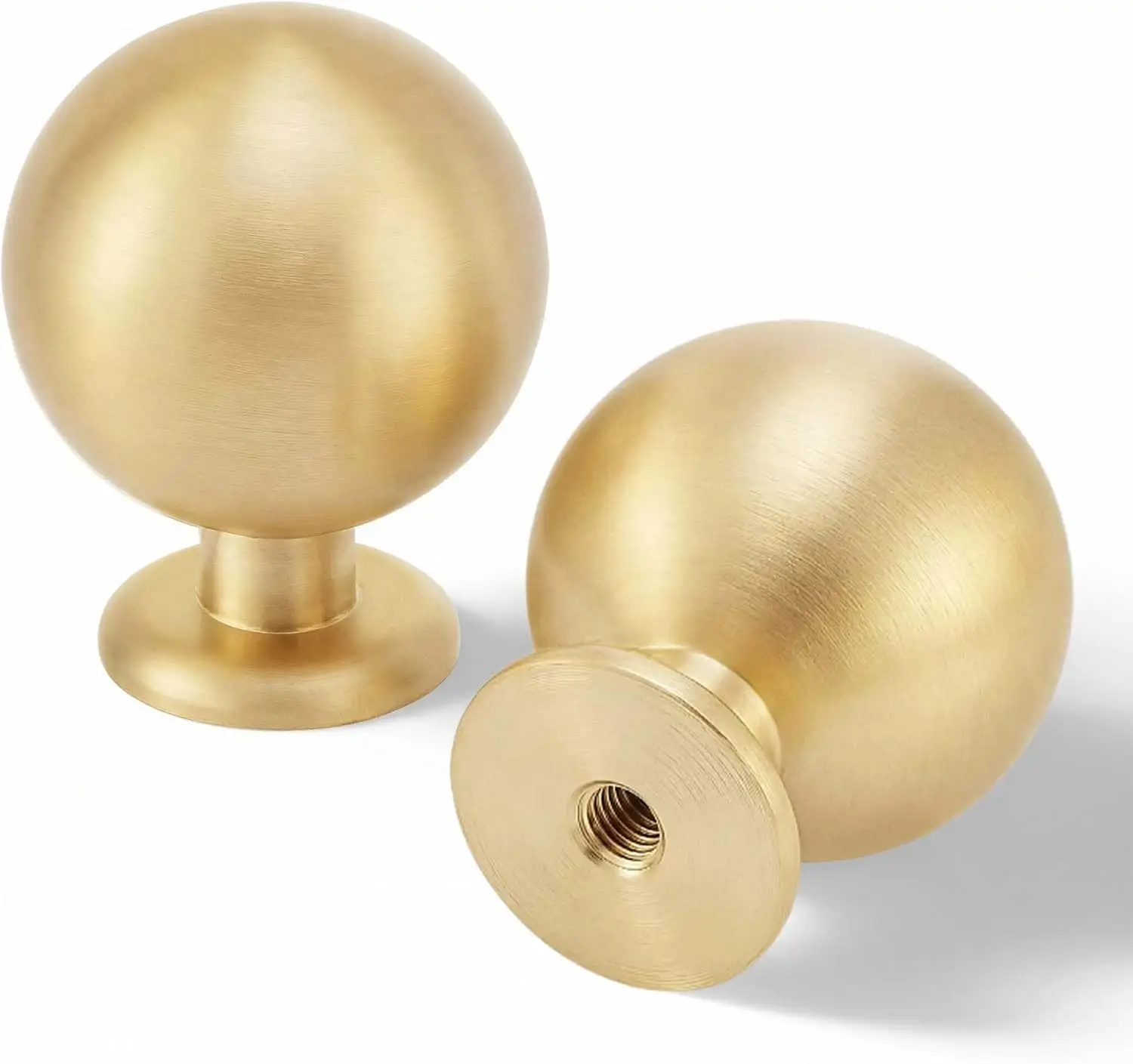 15-Pack Solid Brass Kitchen Cabinet Knobs, Gold Drawer 1-1/8