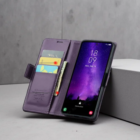 Magnetic Flip Wallet Cards Leather Magsafe Case for Samsung Galaxy A06 A16 A55 A35 A25 15 05S S25 S24 S23 22 Ultra Plus FE Cover