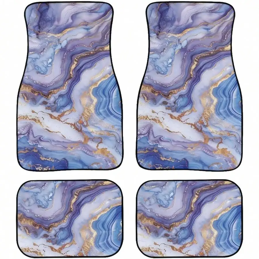 

Car Floor Mats Set Of 4 Universal Fit For SUV Sedan Truck All Weather Marble Pattern