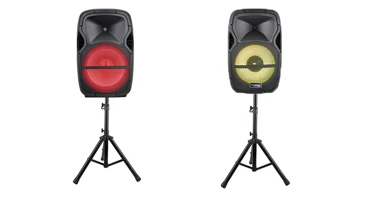 Accuracy Pro Audio PMW15AFQ-LED4-KIT Karaoke Powered Speaker Active Plastic 15'' 150W with Led Light Speakers Audio System