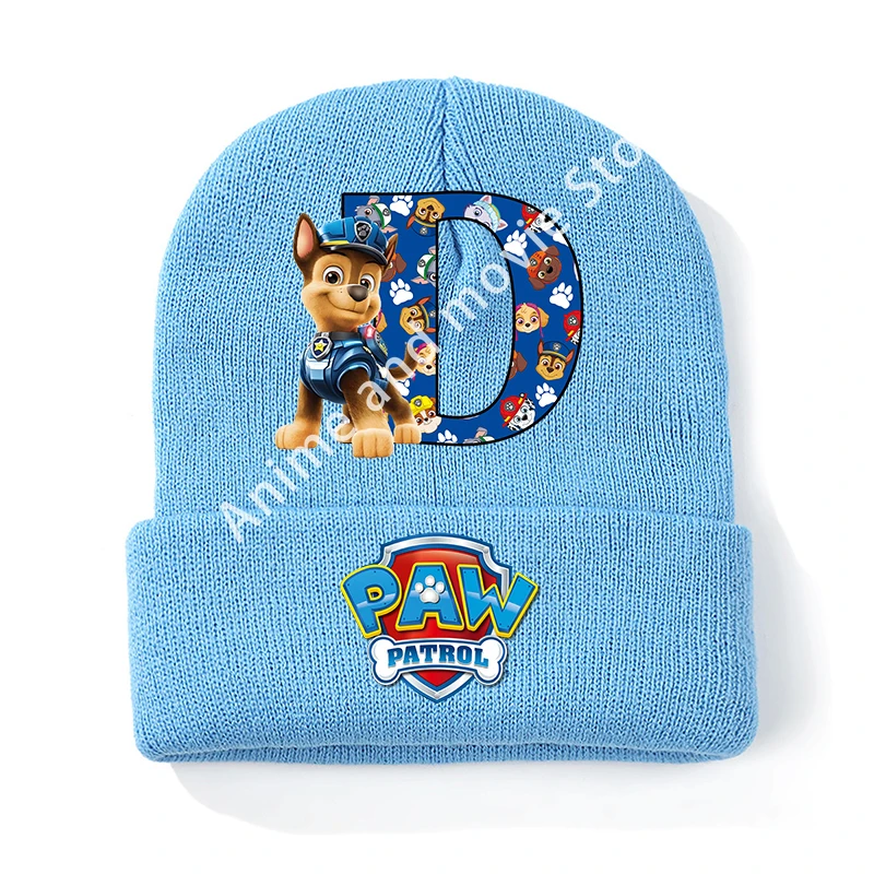 Paws Patrols Chase Ragazzi Cappelli lavorati a maglia Lettera stampata Copricapo per bambini Cotone Inverno Carino Berretto di lana Cartoon Anime